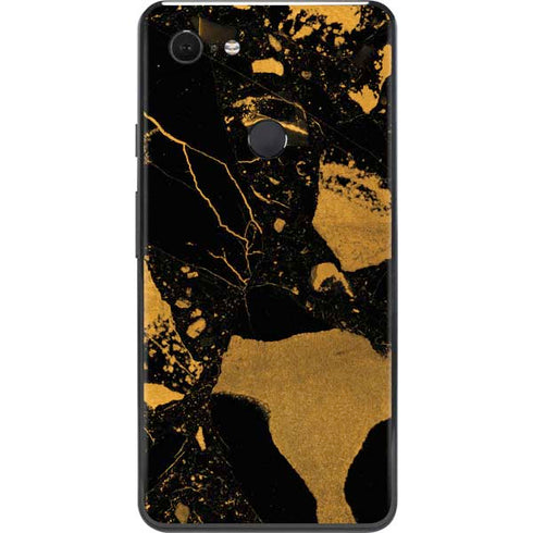 Black and Gold Scattered Marble Google Pixel 3 XL Skin